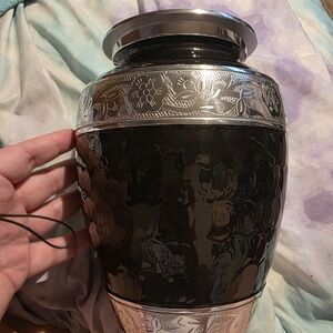 Elegant Black and Silver Urn